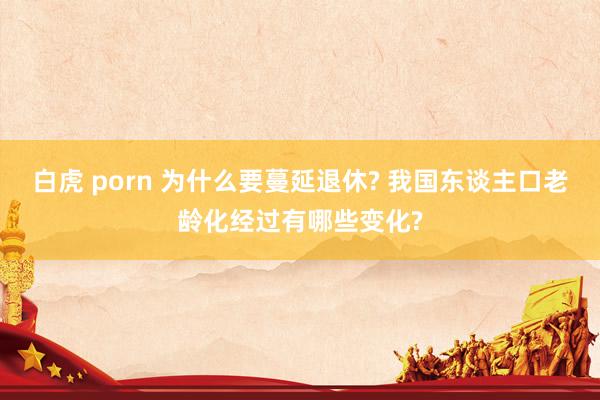 白虎 porn 为什么要蔓延退休? 我国东谈主口老龄化经过有哪些变化?