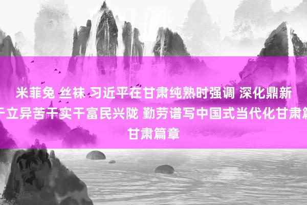 米菲兔 丝袜 习近平在甘肃纯熟时强调 深化鼎新敢于立异苦干实干富民兴陇 勤劳谱写中国式当代化甘肃篇章