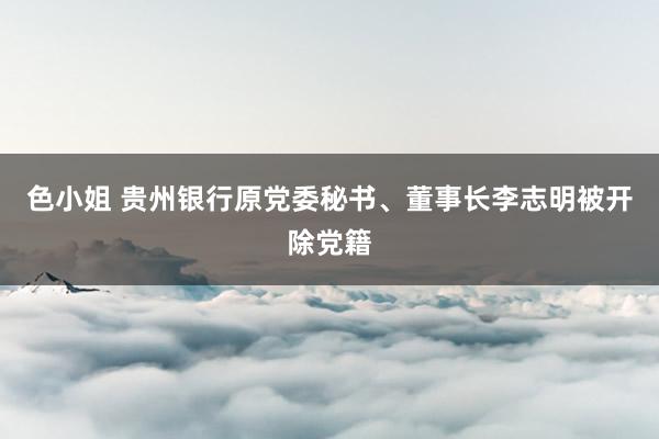 色小姐 贵州银行原党委秘书、董事长李志明被开除党籍