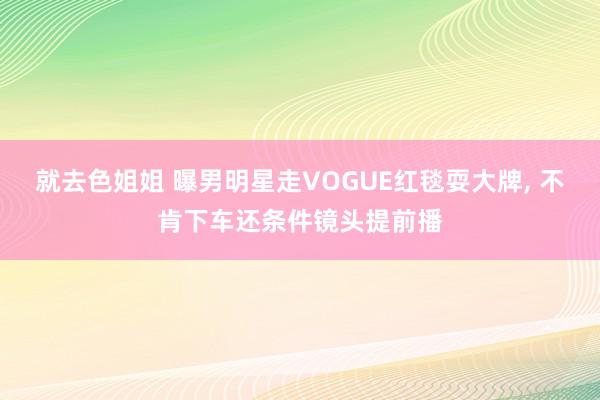 就去色姐姐 曝男明星走VOGUE红毯耍大牌， 不肯下车还条件镜头提前播