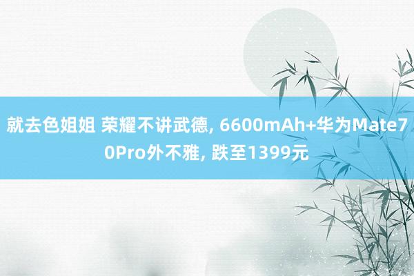 就去色姐姐 荣耀不讲武德， 6600mAh+华为Mate70Pro外不雅， 跌至1399元