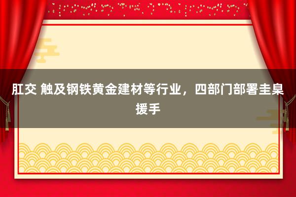 肛交 触及钢铁黄金建材等行业，四部门部署圭臬援手