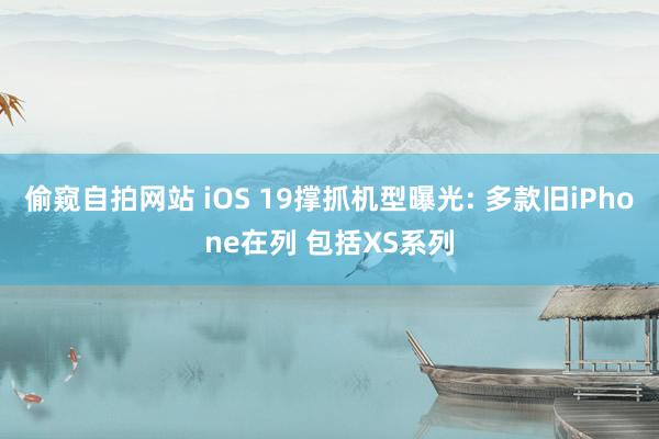 偷窥自拍网站 iOS 19撑抓机型曝光: 多款旧iPhone在列 包括XS系列