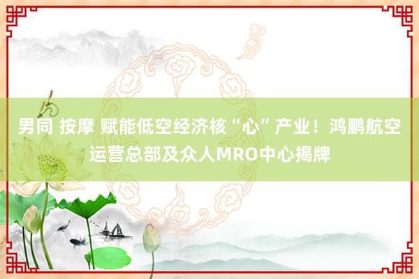 男同 按摩 赋能低空经济核“心”产业！鸿鹏航空运营总部及众人MRO中心揭牌