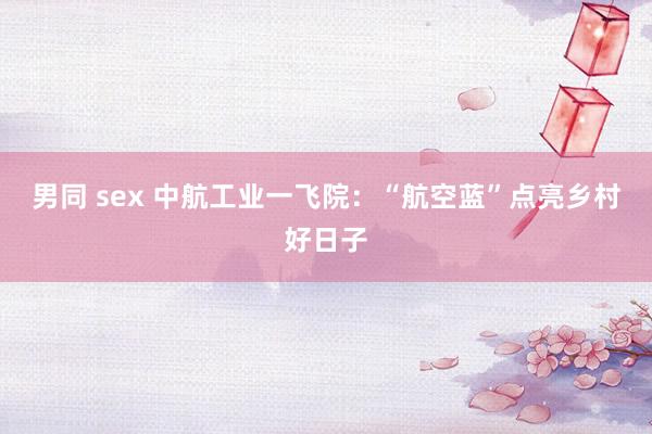 男同 sex 中航工业一飞院：“航空蓝”点亮乡村好日子