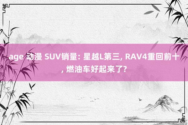 age 动漫 SUV销量: 星越L第三， RAV4重回前十， 燃油车好起来了?