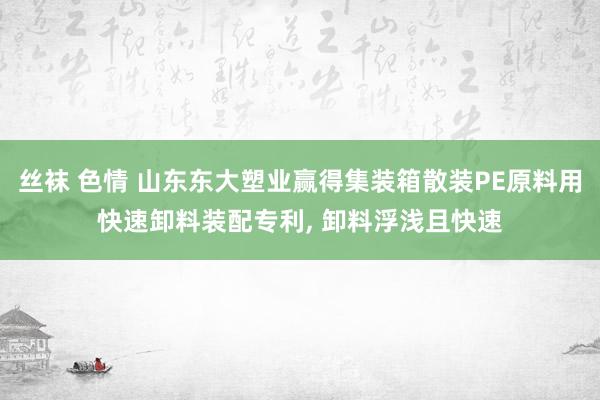 丝袜 色情 山东东大塑业赢得集装箱散装PE原料用快速卸料装配专利， 卸料浮浅且快速